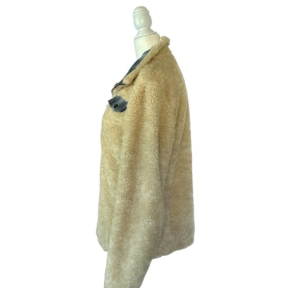 Pendleton Teddy Sherpa Fluffy Zip Up Ivory Blue Cream Flannel Womens Jacket Sz S - Picture 5 of 14